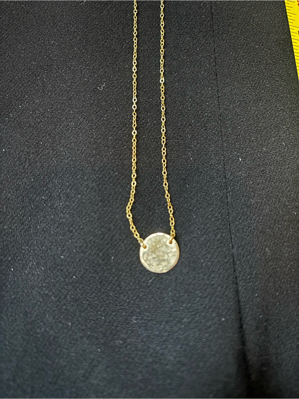Hammered Gold Disc Pendant Necklace - Women Jewelry